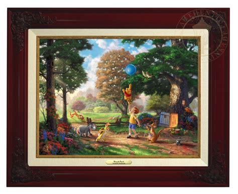 Thomas Kinkade Winnie The Pooh Ii Canvas Classic Brandy Frame