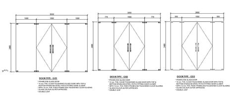 Double Door Type Plans Are Given In This Autocad Drawing File Download