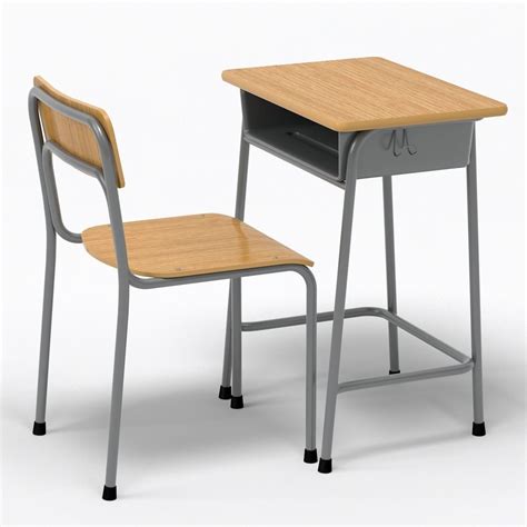 School Desk And Chair 3d Model Cgtrader