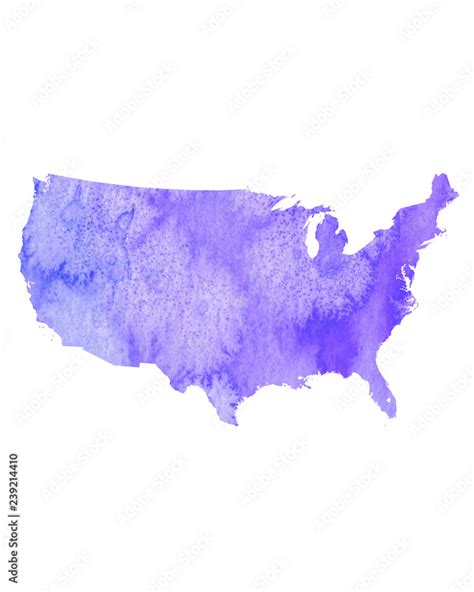 Watercolor United States Map Usa Painted In Watercolors Stock