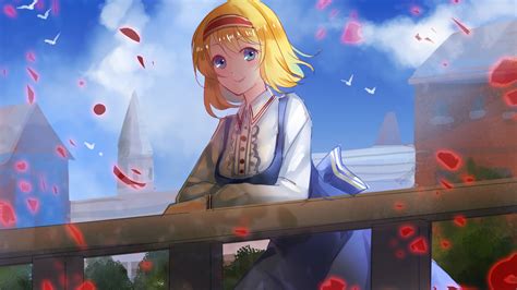 Download 1920x1080 Wallpaper Cute Touhou Alice Margatroid Anime Girl Art Full Hd Hdtv Fhd