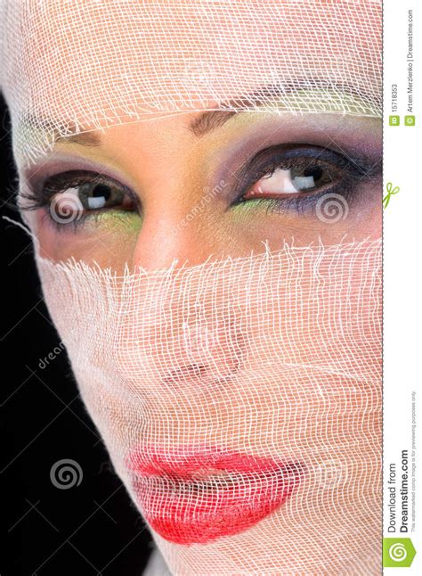 The Womans Face With Beautiful Eyes Stock Image Image