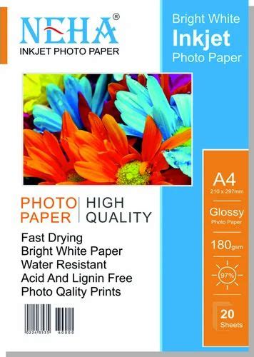 Neha 180 Gsm Inkjet Photo Paper Size 210 X 297 Mm A4 At Rs 60pack In