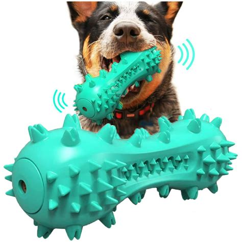 Lnkoo Dog Chew Toothbrush Toys Squeaky Teeth Cleaning Toy For