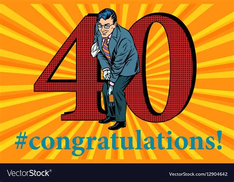 Congratulations 40 Anniversary Event Celebration Vector Image