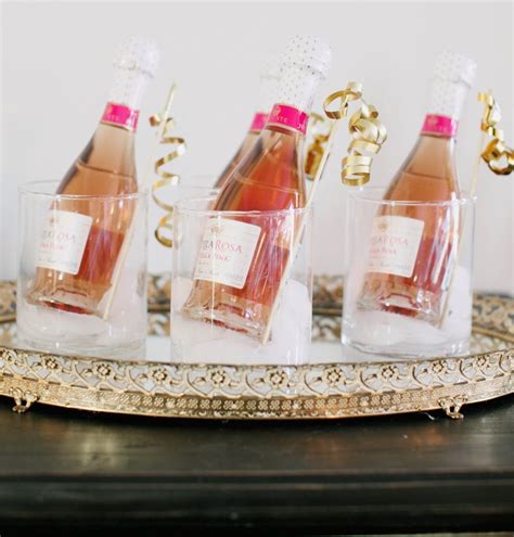 Mini Rose Champagne Wedding Guest Favors