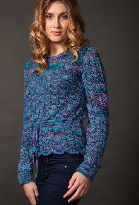 Free Knitting Pattern For A Lace Sweater With Images Lace Knitting