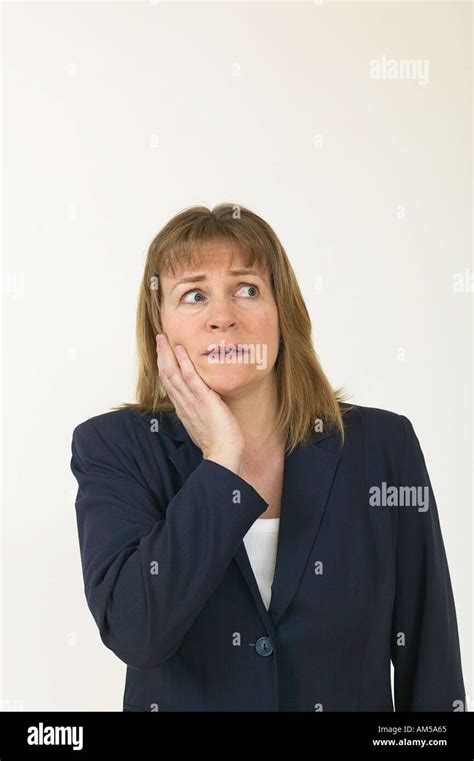Worried Business Woman Stock Photo Alamy