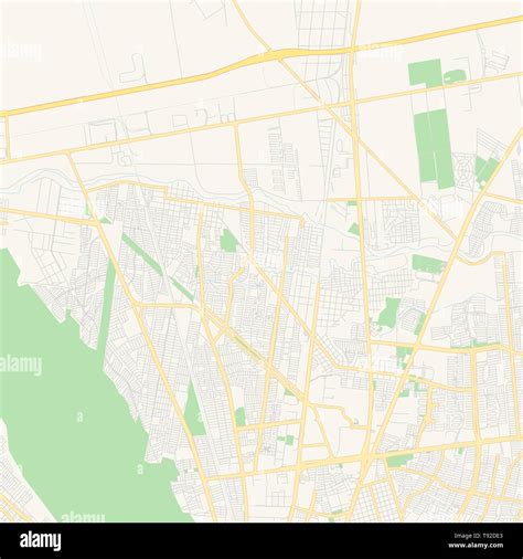 Empty Vector Map Of General Escobedo Nuevo León Mexico Printable Road Map Created In Classic