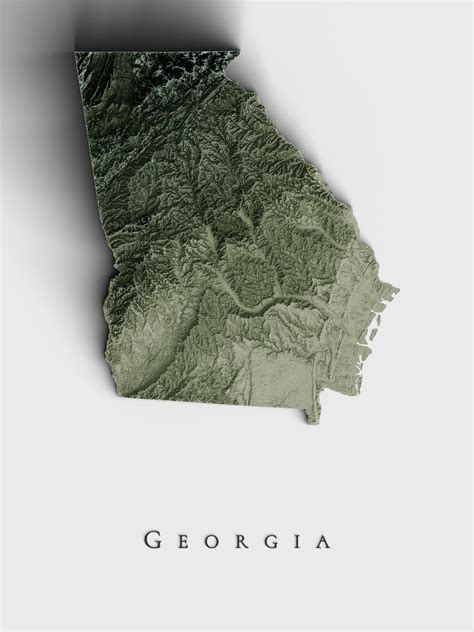 I Made A Topographic Map Of Georgia Rsavannah
