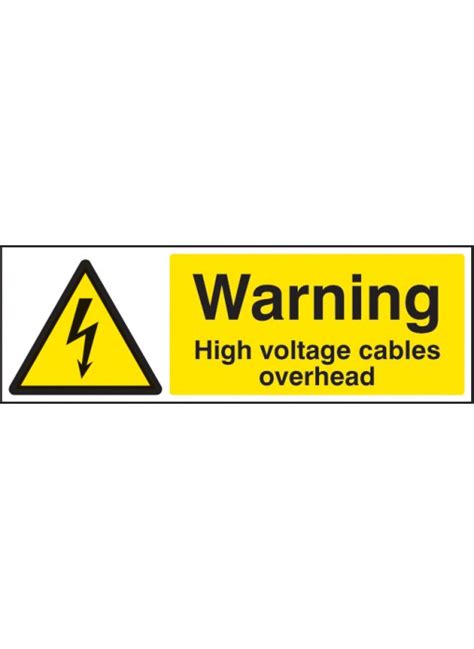 Warning High Voltage Cables Overhead
