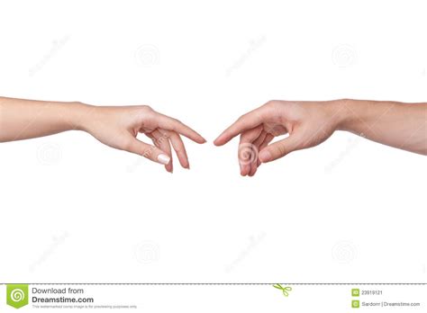 Two Hands Reaching For Each Other Stock Image Image 23919121