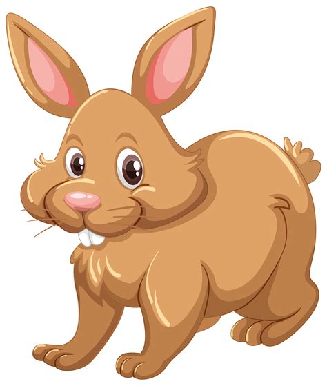 Cartoon Bunny Drawing Rabbit Brown Background Vector Clipart Vecteezy