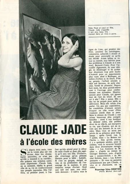 Coupure De Presse Clipping Claude Jade Page Eur Picclick Fr