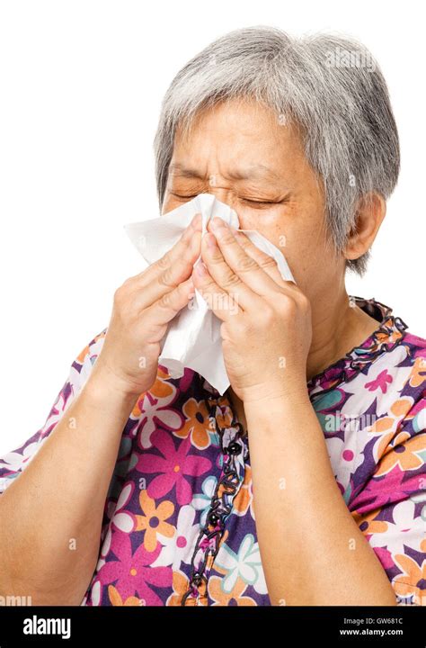 Mature Asian Woman Sneezing Hi Res Stock Photography And Images Alamy