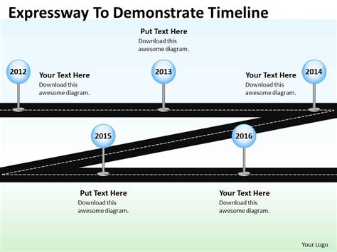 Flow Chart Business Expressway To Demonstrate Timeline Powerpoint