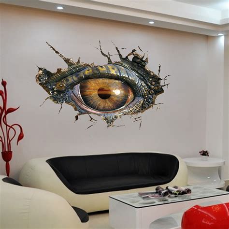 Dinosaur Eyes 3d Art Wall Sticker Living Room Decoration