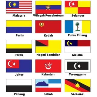 Set 1x2 ft polyester bendera 15 negeri msia 2187 home. Malaysia All States Flag / Bendera Semua Negeri ( 2ft x ...