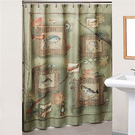Fishing Theme Shower Curtain For Guest Bath Fishing Bathroom Decor
