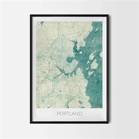 Portland Maine Art Posters City Art Map Posters And Prints Maine