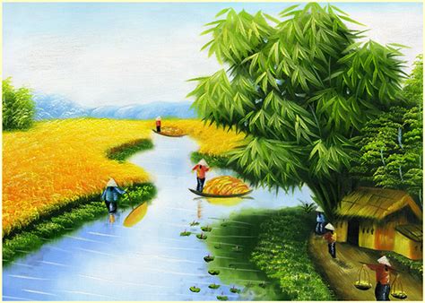20 Mẫu Tranh Phong Cảnh Làng Quê Việt Nam đẹp Hút Hồn