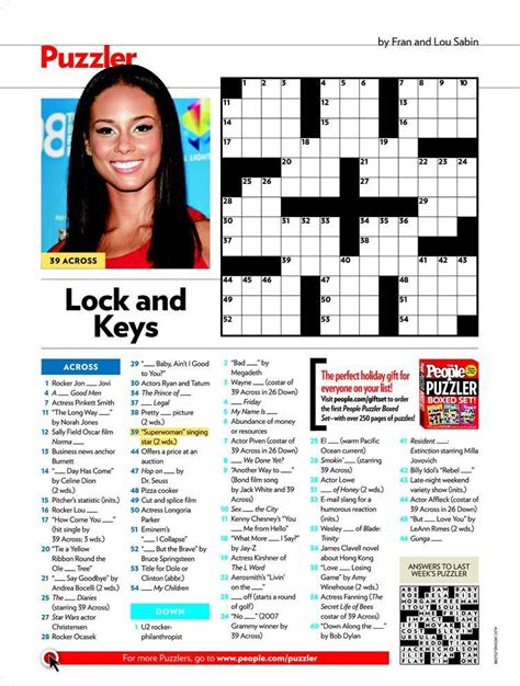 20081124 750 90 Crossword Printable Crossword Puzzles People Magazine