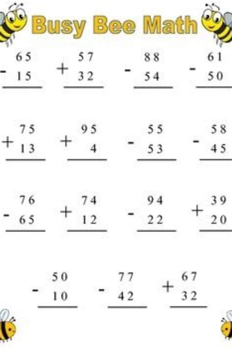 Addition And Subtraction Worksheets 2nd Grade