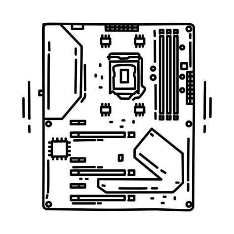 Motherboard Pc Icon Doodle Hand Drawn Or Outline Icon Style 7151213