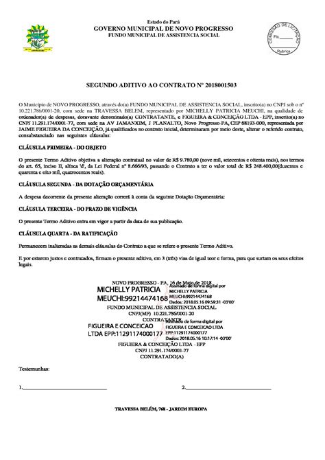 Modelo De Termo De Aditamento Ao Contrato De Trabalho