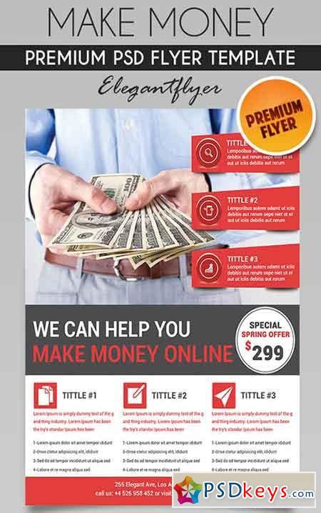 Make Money Poster Brochure Cover Template Surveys That Give You Money