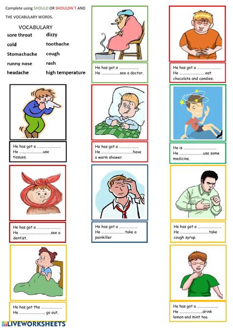 Healthy habits worksheets for kids, healthy food worksheets printable and healthy habits printable worksheets are some main things we want to show you based on the post title. Staying healthy(SHOULD) - Interactive worksheet