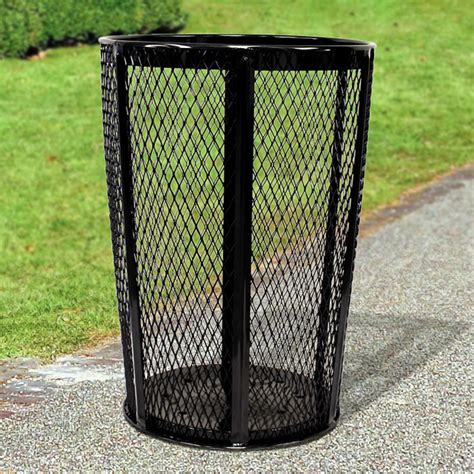 Wire Mesh Trash Can Metal Outdoor Waste Receptacles Trash Cans