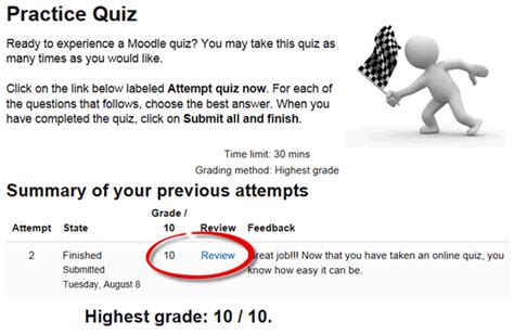 Gbca Moodle Instructions To Students Review Quiz