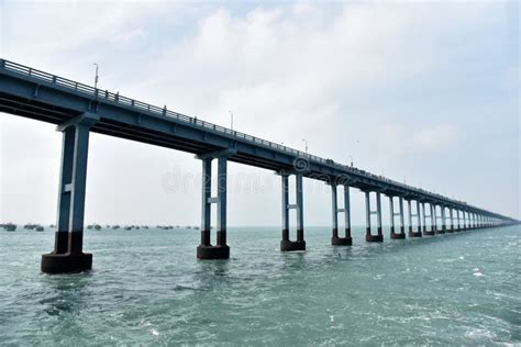Pamban Highway Bridge At Rameswaram Stock Image Image Of Bengal