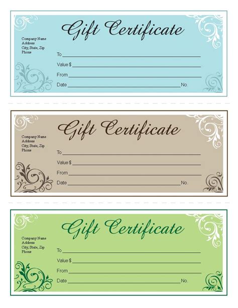 Certificate Templates Free Gift Certificate Template Pages To Make