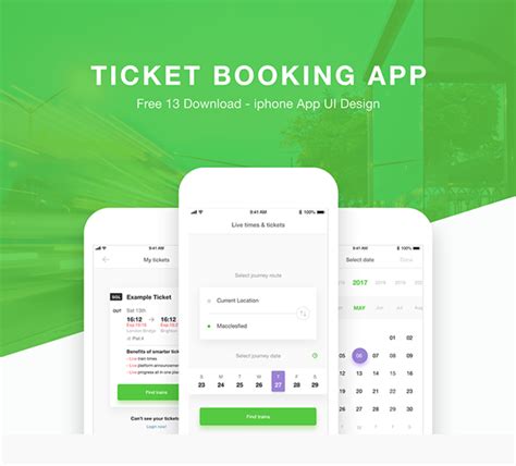 People like to book online. Ticket Booking App Design UI Kit - FREE Xd Download ...