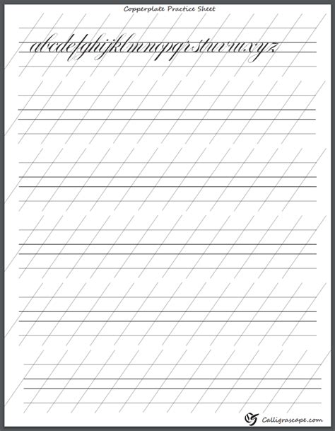 Copperplate Calligraphy For Beginners Basic Strokes And Practice Sheets