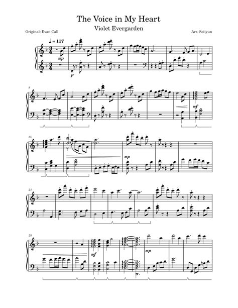 Violet Evergarden The Voice In My Heart Sheet Music For Piano Solo