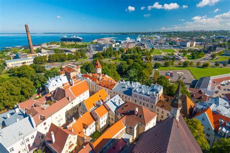 Tallinn Estonia Historic Skyline Of Toompea Hill Stock Image Image