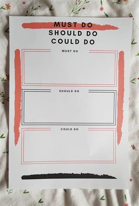 Must Do Should Do Could Do To Do List Printable To Do Lists