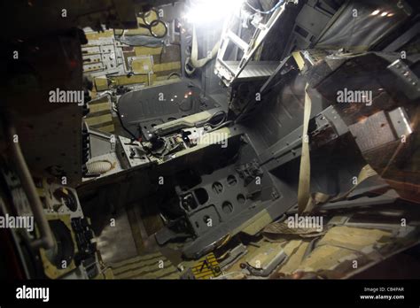 The Inside Of An Old And Very Cramped Gemini Space Capsule Stock Photo