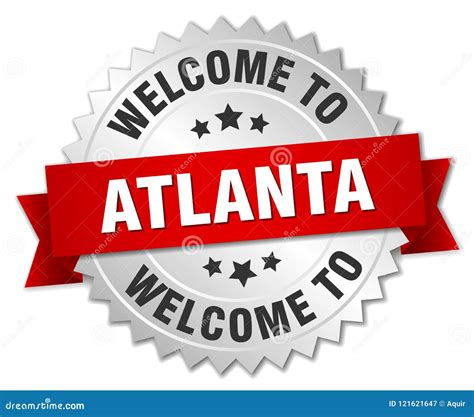 Welcome To Atlanta United States Words Written On Blue Stamp Royalty