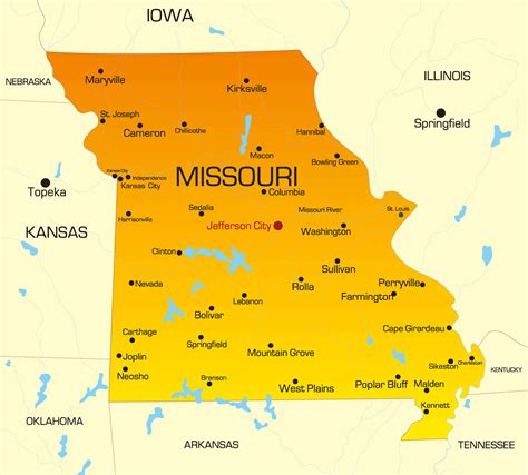 The State Of Missouri Map Time Zones Map