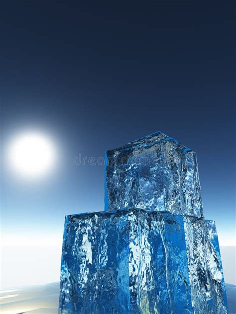 Cartoon Frozen Ice Crystals Icicles And Icebergs Stock Vector