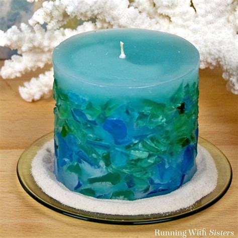 Diy Candle Making How To Make A Sea Glass Candle Running With