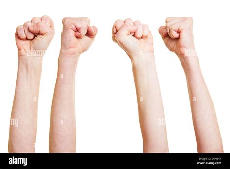 Many Angry Clenched Fists Reaching Into The Air Stock Photo Alamy