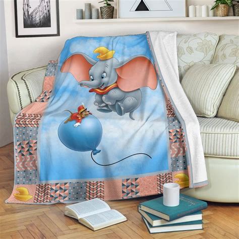 Dumbo Elephant Blanket Dumbo 59x79 Fleece Blanket Disney Dumbo