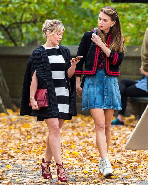 Hilary Duff And Sutton Foster On The Set Of Younger In New York City