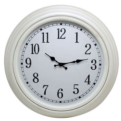 Kiera Grace Emmerson 20 Inch Round Wall Clock With Distressed White