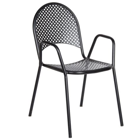 The accuweather shop is bringing you great deals on lots of phi villa outdoor dining sets including phi villa 4 piece black metal outdoor furniture patio steel frame slat seat dining arm chairs with angle back. American Tables and Seating 90B Metal Black Outdoor Chair